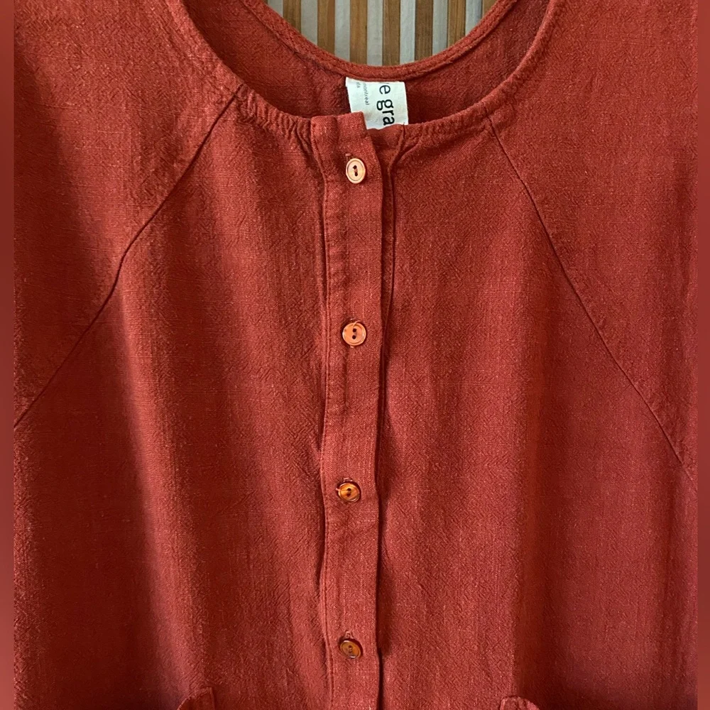 Eve Gravel Linen Shorts Romper in Clay - Picture 10 of 14